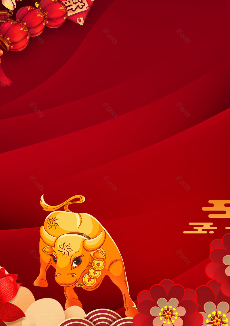 2021年新年牛年平面海报背景设计,插画/手绘图,插画/手绘图库,插画/手绘图下载,插画/手绘